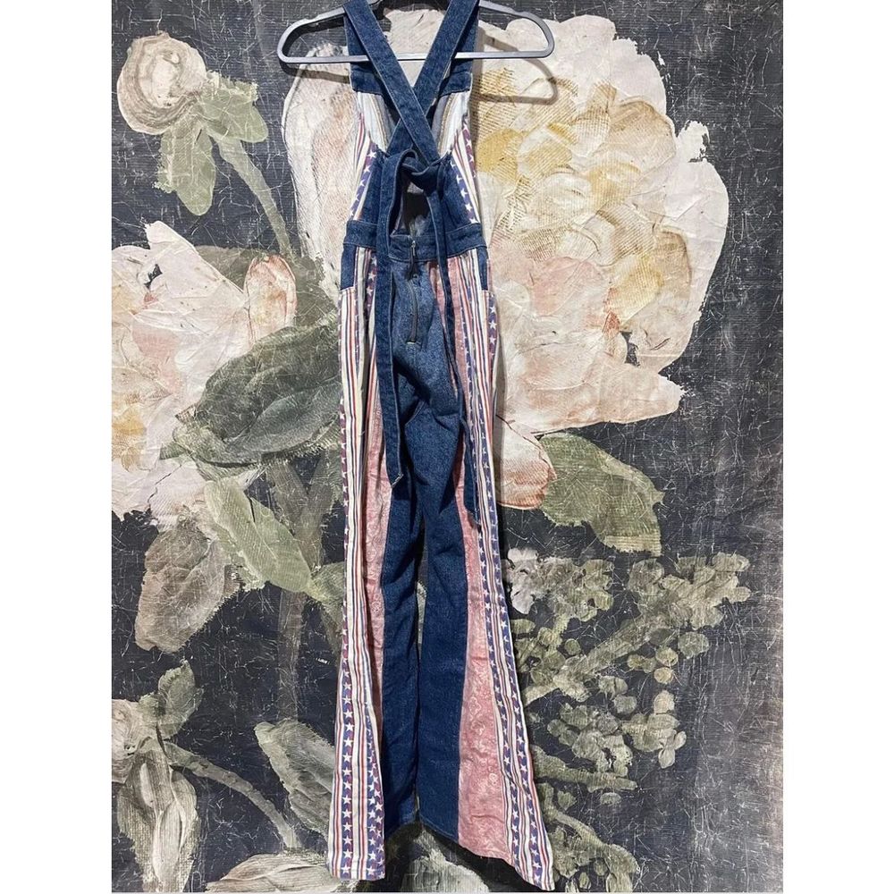 Free People Blue Patchwork Denim Jumpsuit - Picture 9 of 9